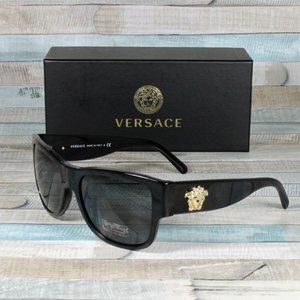 NEW VERSACE GOLD EMBLEM MEN'S 58MM SUNGLASSES